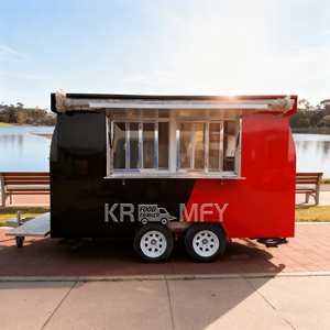 Remolque de Comida Rápida con Ejes Dobles para Exteriores, Carro de Metal para Restaurante Móvil, Carritos de Venta de Comida Rápida - Product Image 6