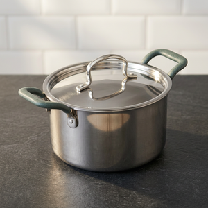 Casserole en acier inoxydable avec couvercle en verre, poignées en silicone, design moderne, durable, compatible avec les cuisinières à gaz et à induction - Product Image 6