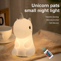 Veilleuse LED portable en silicone en forme de licorne, avec capteur tactile et 7 couleurs, pour chambre à coucher – Cadeau créatif personnalisé