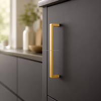 Poignée de meuble carrée industrielle moderne en alliage d'aluminium noir mat pour cuisine, tiroirs de commode et mobilier de salon