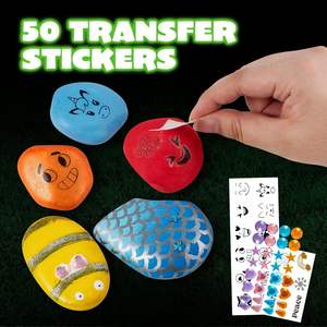 مجموعة أحجار مرسومة يدويًا رائجة للأطفال لوحة رسم إبداعية متعددة الألوان مرسومة بالجرافيتي لتعليم العلوم - Product Image 3