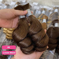 Cheveux vietnamiens naturels 100% Remy, vague naturelle, blond platine, extensions de tresses complètes, 16 pouces, cheveux humains vierges