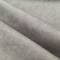 Vente en gros de tissu en daim tissé à pois noirs confortable et doux estampage d'or pour veste et sac de mode pour filles