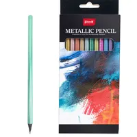 कस्टम 12 pcs के लिए उच्च गुणवत्ता काले लकड़ी धातु रंग का पेंसिल सेट diy पेंटिंग