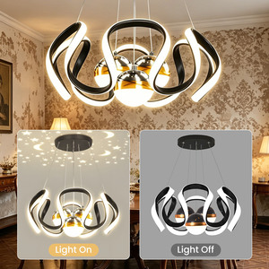 Lampadario <span class=keywords><strong>LED</strong></span> Moderno 96W Dimmerabile 3CCT a Tre Teste, Lampada a Sospensione Dorata per Soggiorno, Sala da Pranzo, Camera da Letto, Cucina, Isola, Plafoniera - Product Image 2