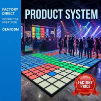 Piso LED Interactivo Directo de Fábrica, Panel Blanco con Marco Negro RGB, Control Inteligente, Pista de Baile para Discotecas, Exposiciones, Centros Comerciales