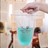 Poche à eau biodégradable Doypack personnalisée en gros sac d'emballage de jus de boisson potable de l'eau en sac portable en plastique PE pour boisson