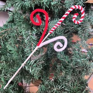 2024 рождественские украшения, разные цвета, в полоску, вьющиеся шарики, бархатные, мятные, рождественские, леденцы - Product Image 4
