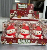 Nouveauté Noël : Jouets anti-stress promotionnels pour enfants, à presser, colorés, à récupération lente, avec expressions amusantes
