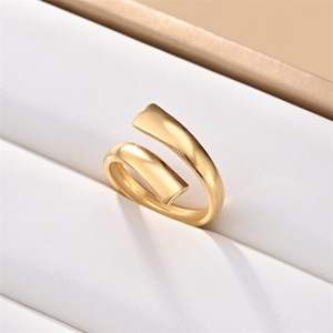 Anillo Abierto de Acero Inoxidable Estilo Europeo Americano, Diseño Geométrico, Joyería Unisex, Regalo - Product Image 3