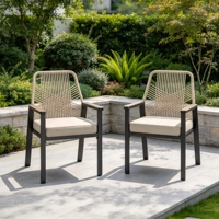 Meubles de patio contemporains chaise de salle à manger à cadre en aluminium chaise simple en corde tissée chaise de jardin tous temps pour la cour de la maison