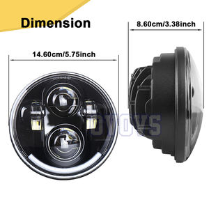 Phare LED OVOVS 5,75 pouces (5 3/4 pouces) avec DRL blanc pour Harley-Davidson Dyna Sportster Iron 883 Low Rider Street <span class=keywords><strong>Bob</strong></span> Softail - Product Image 4