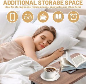 Table de chevet pliable à suspendre au lit, étagère de lit en bois à suspendre, table de chevet, essentiels pour les étudiants en dortoir - Product Image 4