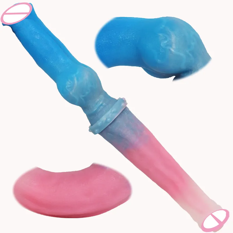 New Sex Toy 2021 tier realistische dildo doppelseitige sex werkzeug lesben homosexuell paar sex werkzeug doppel kopf silikon dildo wunderschöne