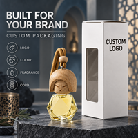 Diffuseur d'air de luxe pour voiture, flacon en verre facetté, bouchon en bois, cordon tressé, concentration de parfum à 60%, logo personnalisé, OEM ODM Dubaï
