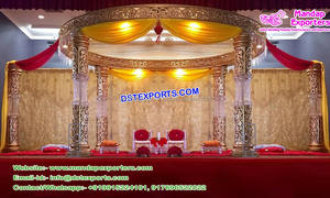 บอลลีวูดแต่งงานคริสตัล Mandap สหราชอาณาจักรใหม่บอลลีวูดธีมแต่งงานคริสตัล Mandap ออกแบบไฟเบอร์คริสตัลจัดงานแต่งงาน Mandap ฟลอริด้า - Product Image 4