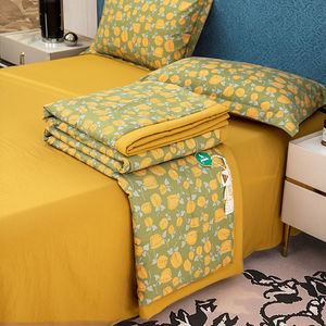 <span class=keywords><strong>Copripiumino</strong></span> Minimalista in Cotone per Una o Due Persone, Trapunta Estiva Rinfrescante, Set di Quattro Pezzi in Poliestere Stile Coreano - Product Image 1