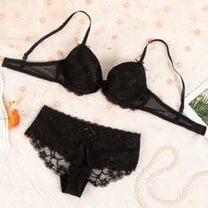 Vente chaude transfrontalière : Ensemble de lingerie féminine sexy en dentelle florale, style boyshort, pour poitrine généreuse, avec effet push-up et anti-affaissement - Product Image 3