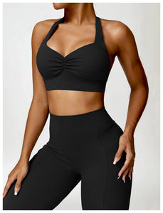 Gros personnalisé femmes Yoga avant taille soutien-gorge respirant Scrunch bout à bout deux pièces Yoga ensemble - Product Image 5