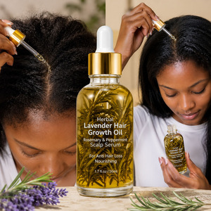 Huile de croissance capillaire à la menthe poivrée, biotine et huile de ricin, marque privée, pour la repousse des cheveux - Product Image 2