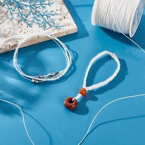 Cordon en <span class=keywords><strong>macramé</strong></span> ciré blanc de 1 mm, 100 yards, bobine de fil pour la fabrication de bijoux, bracelets, colliers, artisanat DIY, chaussures, textile de maison - Product Image 5