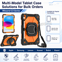 Étui robuste en silicone PC avec support rotatif à 360° et sangle d'épaule pour iPad A16 11e génération 2025, iPad 10e génération 10.9 2022 OEM ODM