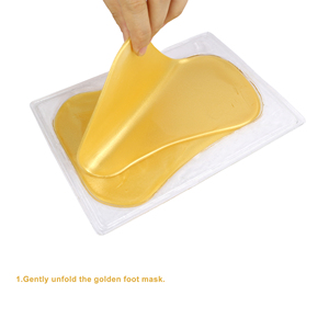 Gold Pedicure Set Gold 24K Luxury Pedicure Collagen <strong>Moisturizing</strong> Nourishing Organic Perforated Toe Tips Collagen <strong>Socks</strong> - Product Image 5