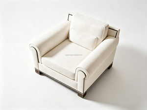 Divano Sageliving in Stile Modernista Francese con Braccioli Arrotolati, Cuscini Trapuntati e Gambe Scanalate per Soggiorno di Lusso - Product Image 4
