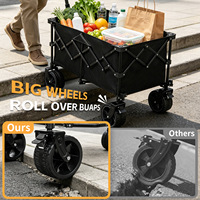 Chariot pliable multifonctionnel en acier à haute teneur en carbone avec roues pivotantes pour le stockage, la vente ambulante, le camping, les courses, polyvalent