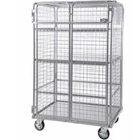 Chariot de manutention mobile industriel à 4 roues pivotantes, chariot de distribution d'entrepôt, couleur personnalisée pour atelier et supermarché