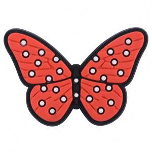 Breloques papillon en PVC mignonnes et très vendues pour la décoration <span class=keywords><strong>de</strong></span> <span class=keywords><strong>chaussures</strong></span>, en caoutchouc - Product Image 1