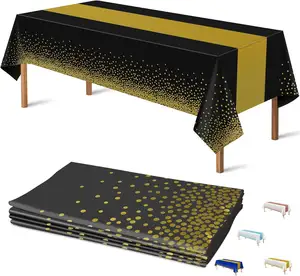 Gouden Dot Rechthoek Tafelkleden Voor Bruiloft Verjaardag Wegwerp Eettafel Bedrukt Tafelkleden Cover Kerstversiering