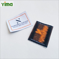 Étiquettes tissées ignifuges personnalisées pour vêtements, accessoires vestimentaires en coton/polyester, tailles sur mesure, OEM pour vêtements/chaussures/sacs