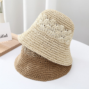 Bông khổng lồ thời trang lớn Hawaii trống rafia đơn giản khô sunhat Mens Túi sombrero Dog mùa hè hat - Product Image 6