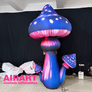 Champignon magique gonflable géant pour la décoration de fête, modèle gonflable de pleurote volante violette rose étoilée - Product Image 4