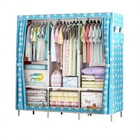 Lemari Pakaian Anak GY-130 Warna Putih dan Pink, Desain Lemari Pakaian Anak yang Cantik, Bahan Kain Non-Woven, Laris Manis