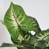 Plante artificielle en pot en forme de pointe de flèche, feuilles de soie Syngonium Podophyllum, Taro Bonsai 45cm, centre de table, décoration maison et mariage
