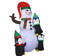 Ensemble gonflable de bonhomme de neige et pingouin de Noël pour décoration de fête en extérieur, modèle gonflable pour ambiance festive
