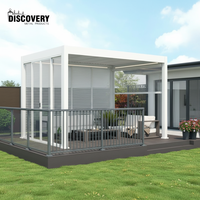 Pergola moderne en aluminium avec revêtement en poudre, dimensions personnalisables pour patio extérieur, cour arrière, terrasse