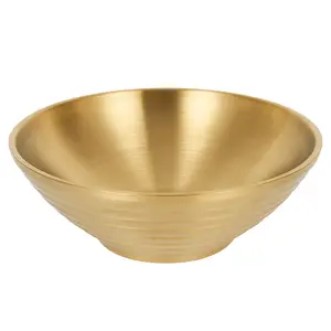 304 Food Grade Stainless Steel Matte Polished Bamboo Hat Bowl Restaurant Household Dinner Multi Size Serving Mixing Bowls
