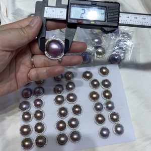Pendientes de Perlas Mabe Serie World Star de Mabei, Perlas Redondas de Agua Salada de 19-20 mm, Engaste de Plata 925, Lujosos para Mujer - Product Image 3