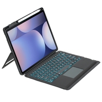 Murah grosir untuk Samsung Galaxy Tab S10 + / S9 FE + / S9 + Keyboard nirkabel Backlit lepas pasang casing kulit dengan Touchpad