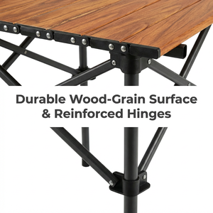 Black Wood-grain Color Outdoor <b>Folding</b> <b>Table</b> <b>and</b> <b>Chair</b> Set (3-piece) square <b>Table</b> + 2 <b>Chairs</b> with Storage Bag - Product Image 6
