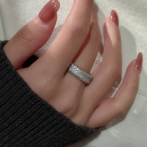 Bague en argent pur S925, rhodiée, style médiéval vintage, design simple et luxueux, micro-zircon incrusté, ouverture personnalisée - Product Image 3