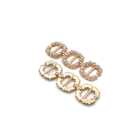 Gran Venta de cadena de diamantes de imitación hebilla de cadena de ropa hebilla de acero inoxidable de lujo personalizada para sujetador/Bikini/ropa de mujer