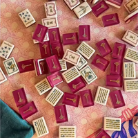 Table de Mahjong Américain Personnalisée en Acrylique Prête à l'Expédition, avec Tapis – Divertissement pour Adultes