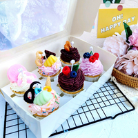 Bougies commande à gâteaux parfumées en cire de soja, joli modèle, fait à la main, cadeau, Dessert, 10 pièces