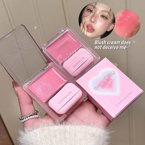 Palette de blush crème CAPPUVINI avec pinceau, fini brillant miroir, teinte hydratante pour les joues, maquillage longue tenue et éclatant pour filles - Product Image 4