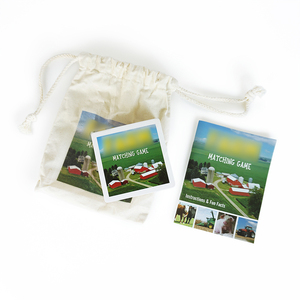 Ensemble de 3 cartes éducatives imprimées sur mesure, durables, portables, pratiques, avec sac en coton à cordon de serrage sécurisé - Product Image 1