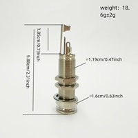 Prise jack stéréo 1/4 pouce à double rail, à filetage long, avec broche d'extrémité, pour pièces de guitare électrique
